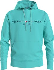Tommy Logo Hoody - Miami Aqua